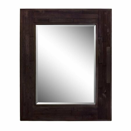 COMFORTCORRECT 29 in. Rectangle Wood Frame Mirror, Dark Brown CO2805590